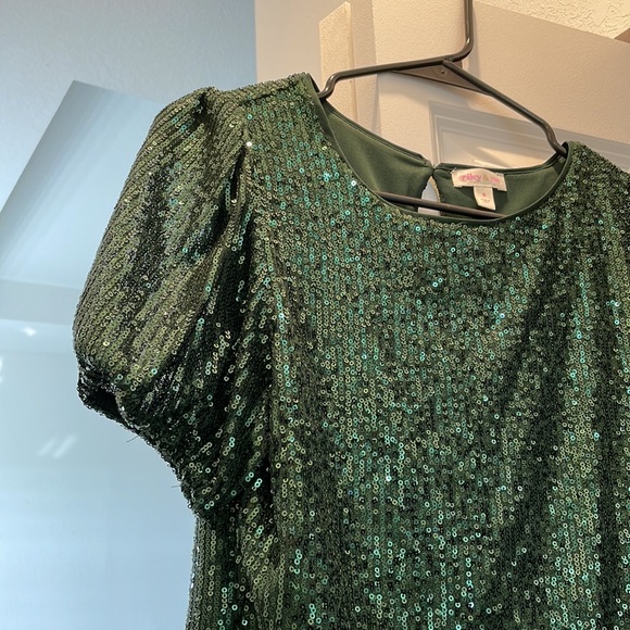 Riley & Rae sequins blouse 💚💚 - Picture 3 of 5